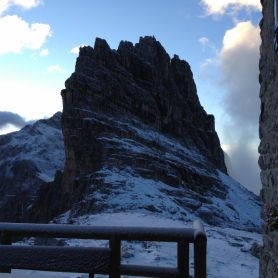 Al mattino prima di colazione con circa zero gradi ed un pò di neve