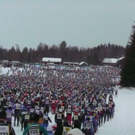 Il fiume di gente appena partita ..... devono fare altri 90 KM